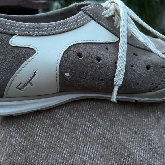 Salvadore Ferragamo Size 7 Mens Grey Suede Sneakers - Picture 6 of 7